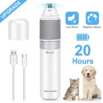 Dog Nail Grinder Electric Pet Paw Trimmer Clippers with Stepless Speed Regulation 20H Running Time – Rechargeable Pet Nail Grinder Nail File for Small Medium Large Pets Grooming &Trimming