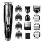 HATTEKER Mens Beard Trimmer Kit Cordless Mustache Trimmer Hair Clippers Trimmers Groomer Kit Nose Hair Trimmer Waterproof 5 In 1