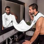 Beard Apron,Beard Shaving Bib – Hair Clippings Catcher, Grooming Cape Apron, Easy to Travel, for Man Shaving by Richhim – (White)