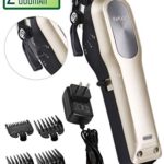 Hair Clippers for Men Professional, Kebor Electric Cordless Built-in Huge 2000mAh Barber Haircutting Set with Taper Lever, Rechargeable Lithium ion Battery, Powerful Motor, Detachable Cord – 2018 Gold