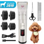 ?New Version?Dog Clippers, Heavy Duty Electric Low Noise Pet Hair Grooming Kit with Detachable Blades & LED Screen Indication, Professional Rechargeable Cat Hair Shaver for Dogs Cats All Pets