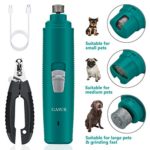 GASUR Dog Nail Grinder Clippers Set Professional 2-Speed Electric Rechargeable Pet Nail Trimmer Painless Paws Grooming & Smoothing for Small Medium Large Dogs Cats