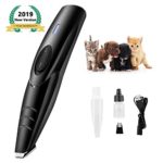 Dog Clippers, MaikcQ Cordless Pet Hair Trimmers with Comb, USB Rechargeable Small Dogs and Cats Grooming Clippers, Low Noise Electric Dog Hair Clippers for Face, Paws, Eyes, Ears, Rump – Black
