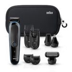 Braun All-in-one trimmer MGK3980, 9-in-1 Beard Trimmer, Hair Clipper, Ear and Nose Trimmer, Body Groomer, Detail Trimmer, Rechargeable, with Gillette ProGlide Razor, Black/Blue
