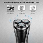 HATTEKER Electric Shaver Rotary Razor Men Cordless Beard Trimmer Pop-trimmer Wet Dry Shaver Waterproof