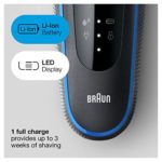 Braun Electric Razor for Men, Series 5 5018s Electric Shaver with Precision Trimmer, Rechargeable, Wet & Dry Foil Shaver with EasyClean, Black/Blue