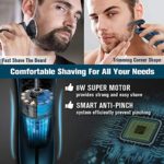 Electric Razor for Men, Mens Electric Shavers, Dry Wet Waterproof Rotary Facial Shaver, Portable Face Shaver Cordless Travel USB Rechargeable with Beard Trimmer LED Display for Shaving Husband Dad