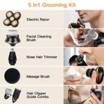 Electric Razor for Men Bald Head Shaver Hair Clippers Wet and Dry 5 in 1 Head and Face Grooming Kit Cordless Rechargeable LCD Display