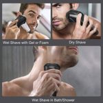 Electric Razor for Men – Lavieer Wet and Dry Rechargeable Mens Rotary Shaver with Pop-up Beard Trimmer Cordless Waterproof, 100-240v Worldwide Travel Universal, Blue