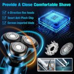 Electric Razor, Electric Shavers for Men, Dry Wet Waterproof Mens Rotary Facial Shaver, Portable Face Shaver Cordless Travel USB Rechargeable with Hair Clipper for Shaving Husband Dad