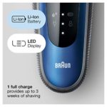 Braun Electric Razor for Men, Series 6 6020s SensoFlex Electric Shaver with Precision Trimmer, Rechargeable, Wet & Dry Foil Shaver with Travel Case, Black/Blue
