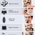 OriHea Men’s Electric Razor, 5-in-1 Wet And Dry Razor. 100% Waterproof Shaving Kit, Face And Beard Trimming – Black