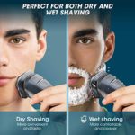 Electric Shaver for Men, Mens Electric Razor for Shaving Waterproof Portable Face Shaver Cordless Travel USB Rechargeable with Beard Trimmer LED Display Beard Shaver for Dad, Husband