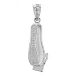 14k White Gold Men’s Electric Shaver Straight Edge Razor for Barber Pendant