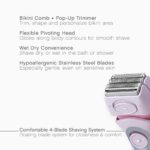 Panasonic Electric Shaver for Women, Cordless 4 Blade Razor, Close Curves, Bikini Attachment, Pop-Up Trimmer, Wet Dry Operation – ES2216PC