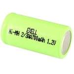 Exell 1.2-Volt Nickel-Metal Hydride Rechargeable Button-Top Battery, 2/3 AA, 700 mAh, Battery Replacement for Electric Razor, Toothbrush, and More