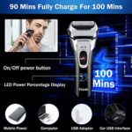 Electric Razor for Men, Hizek ?2021 Newest?Men’s Electric Shaver Cordless Foil Shaver with Pop-up Trimmer,USB Quick Charging,LCD Display,Waterproof Design for Body Hair and Beard Style