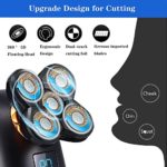 Electric Shavers for Men, COYZOR 5 in 1 Head Shavers for Bald LED Mens Electric Shaving Razors Faster Charging 5D Floating Electric Razors Cordless Rotary Shaver Grooming Kit with Clippers