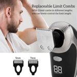CkeyiN Electric Shaver for Men, USB Charging Cordless Beard Trimmer, Male Hair Clipper Rotary Shaver Grooming Kit – with Display, for Facial, Body and Nose Hair