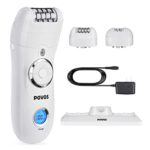 Lady Shaver POVOS 3-in-1 Women’s Epilator, Electric Hair Removal, Cordless Charging Wet & Dry Hair Remover with Electric Shaver Razor