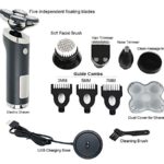 Amble 5-in-1 Electric Shavers for Bald Men Head – Waterproof, Faster-charging, LED Display, Rechargeable, Cordless Rotary Razor – Freedom Grooming Shaver Kit – Beard Trimmer, Nose Hair& Hair Clippers