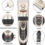 Showlovein Dog Clippers Pet Grooming Clipper Kits Dog Nail Clippers Low Noise Rechargeable Cordless Quiet Cat Dog Groomer Tool Hair Trimmer Razor Blades with Combs, Scissor