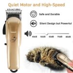 HeiYi Pet Clipper for Dogs Thick Hair, Professional Pet Hair Grooming Clippers with Low Noise, Electric Rechargeable Cordless Dog Shaver Trimmers for Cats and Other Pets