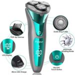Electric Razor for Men – Rechargeable Waterproof Wet & Dry Use 3D Rotary Electric Shaver for Men with Pop up Beard Trimmer .