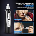 2021 Professional Nose Ear Hair Trimmer for Men Women, Electric Nostril Nasal Hair Clippers Trimmers Remover with Vacuum Cleaning System, IPX7 Waterproof, Mute Motor, Wet/Dry, Battery-Operated