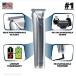 Wahl Stainless Steel Lithium Ion 2.0+ Slate Beard Trimmer for Men – Electric Shaver, Nose, Ear Trimmer, Rechargeable All In One Men’s Grooming Kit – Model 9864SS