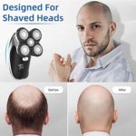 Electric Shaver, RUEOO Men’s 5-in-1 Electric Head Shaver?5D Floating Bald Head Shaver for Men Electric Razor Fast Charging IPX6 Waterproof Wet & Dry Rotary Shaver Electric Razor for Men