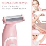 Liberex Electric Razor for Women – Portable Womens Shaver Bikini Trimmer Body Groomer Painless Hair Removal for Face, Arms, Legs and Underarms, Battery Operated, Dual-Sided Blade