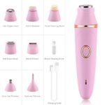 Shaver for Women, 7 in 1 Painless Electric Razor for Face, Eyebrow, Nose, Underarm, Arms, Legs and Bikini Line, Waterproof Personal Facial Hair Removal, Rechargeable Cordless Trimmer (Pink)
