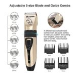 Miserwe Rechargeable Cordless Pet Clippers Low Noise Electric Horse Grooming Clippers with Guard Combs Brush for Horse