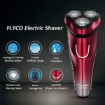 Electric Razor for Men,FLYCO Wet & Dry Mens Razors for Shaving Electric Cordless with Pop-up Trimmer,Rotary Razors Electric Shavers for Men Waterproof Rechargeable -Red