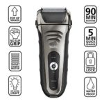 Wahl Smart Shave Rechargeable lithium ion wet / dry water proof foil shaver for men. Smartshave technology for shaving, trimming, and wet or dry shave with precision ground trimmer blade #7061-900