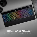 CORSAIR K57 RGB Wireless Gaming Keyboard – <1ms response time with Slipstream Wireless – Connect with USB dongle, Bluetooth or wired – Individually Backlit RGB Keys, Black