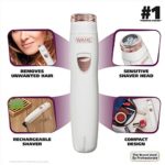 WAHL Clean & Smooth Ladies Rechargeable Facial Hair & Peach Fuzz Electric Shaver for Women – Compact Size for Travel – model 9865-2801