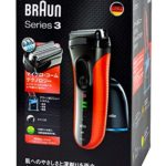 Braun Series 3 ProSkin 3050cc (Japanese Version) Men’s Electric Foil Shaver/Rechargeable Electric Razor, and Clean & Charge Station – Black/Red