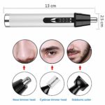 Ear and Nose Hair Trimmer for Men,Professional USB Rechargeable Nostril Nasal Hair Vacuum Cleaning System,4 in 1 Lightweight Waterproof Hair and Beard Clippers for Women (White)