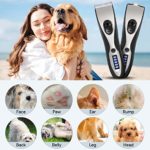 Telfun Dog Clippers for Grooming,New Upgrade 2 Blades Electric Dog Trimmer,USB Rechargeable Low Noise Cat Clippers Cordless Pet Grooming Tools Suitable for Hair Trimming of All Parts of The Pet’s Body