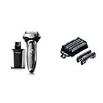 Panasonic ARC5 Electric Razor for Men, 5 Blades Shaver & Trimmer, Shave Senor Technology, Automatic Clean & Charge Station, Wet Dry and Men’s Electric Razor Replacement Inner Blade & Outer Foil Set