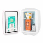 Cooluli Skincare Mini Fridge for Bedroom – Car, Office Desk & Dorm Room – Portable 4L/6 Can Electric Plug In Cooler & Warmer for Food, Drinks, Beauty & Makeup – 12v AC/DC & Exclusive USB Option, Pink