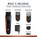 King C. Gillette Cordless Men’s Beard Trimmer Kit with 3 Interchangeable Combs