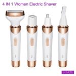 SMATIS Electric Razor for Women, 4 in 1 Womens Shaver for Pubic Hair Wet & Dry Cordless Hair Remover for Eyebrow, Nose, Face, Legs, Underarms Portable Bikini Trimmer Rechargeable for Lady Hair Shaving