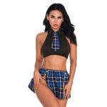 YKARITIANNA New Women Sexy Lingerie, Tie Uniform With Novelty Underwear Panties Briefs Mini Skirt Suit Underwear Blue