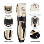 Mikayoo Pet Charging Electric Clippers,Pet Electric Shaver Cat and Dog Electric Hair Clipper,Dog Professional Beauty Trim Set Can Be Charged (Electric Clipper Set, Scissors, Comb, Nail Clipper)