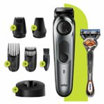 Braun Beard Trimmer BT7240, Hair Clippers for Men, Cordless & Rechargeable, Detail Trimmer, Mini Foil Shaver with Gillette ProGlide Razor
