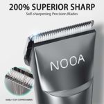NOOA Cordless Hair Clippers for Men Hair Trimmer Haircut Kit, Rechargeable Mens Beard Trimmer Complete Hair Cutting Kit for Kids and Adults(Gray)