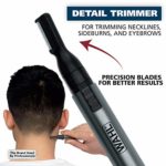Wahl Micro Groomsman Personal Pen Trimmer & Detailer for Hygienic Grooming with Rinseable, Interchangeable Heads for Eyebrows, Neckline, Nose, Ears, & Other Detailing – Model 5640-600